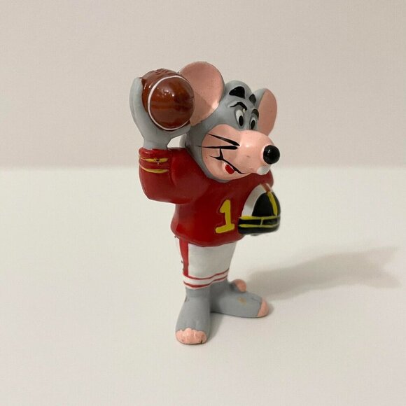 Vtg 1986 Chuck E Cheese PVC Mini Figure Football Player Pizza Time - Picture 5 of 16